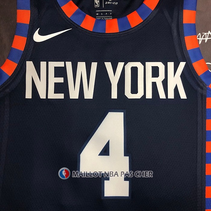 Maillot New York Knicks Derrick Rose NO 4 Ville Edition 2019-20 Bleu